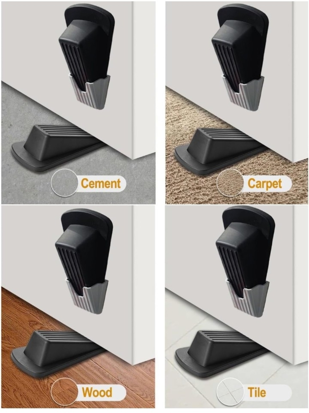 Set of Black and White Door Wedges (4-Pack) - Picture 6 of 6